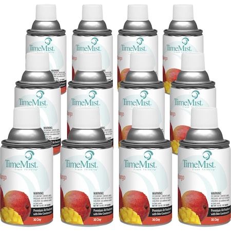 Timemist Fragrance Refill, f/Metered Dispenser, 6.6oz Mango, PK 12 TMS1042810CT